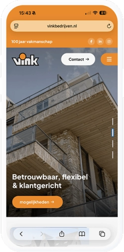 Vink website op iPhone Vink website op iPhone